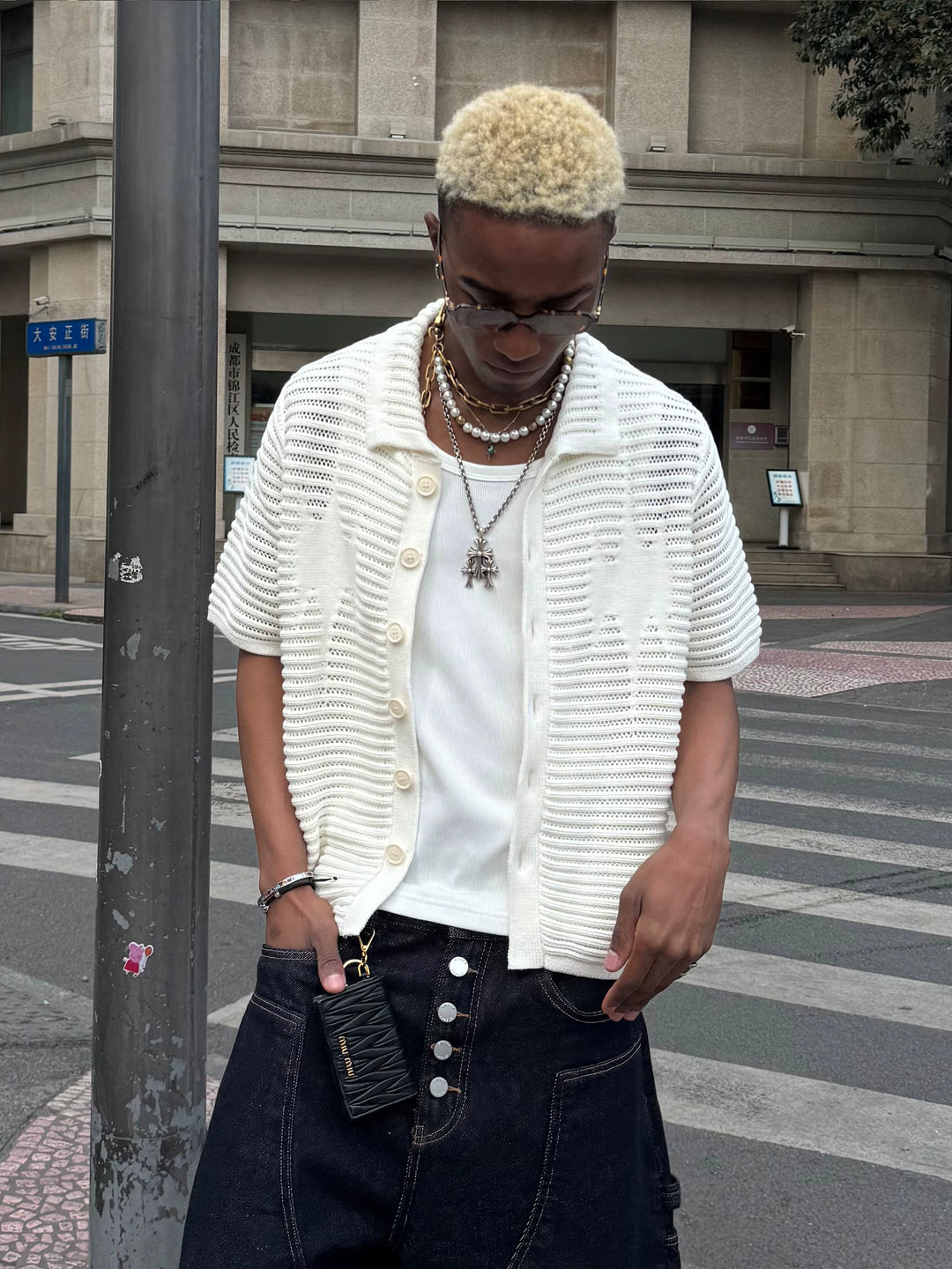 STEEPC Jacquard Short Sleeve Knit Shirt | Face 3 Face