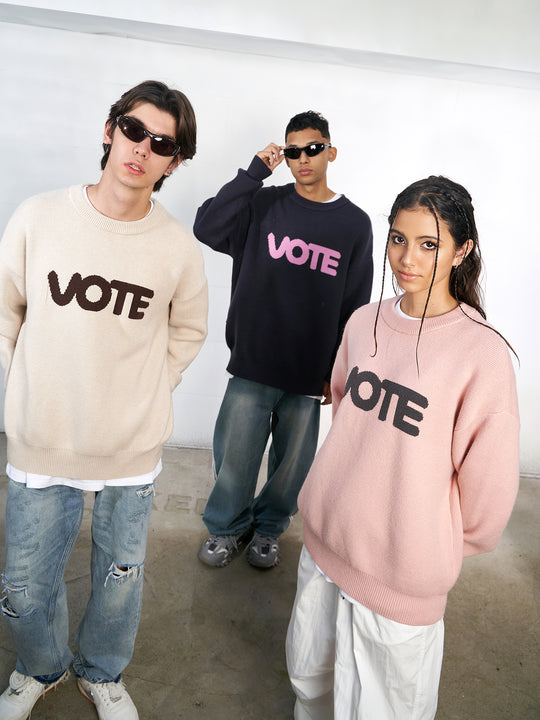 VOTE Color Clashing Knit Sweater