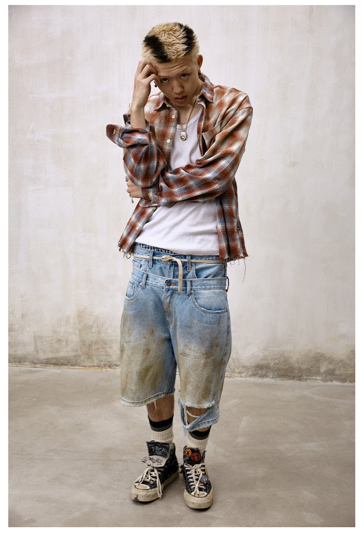 Remedy Gradient Washed Plaid Long Sleeve Shirt | Face 3 Face