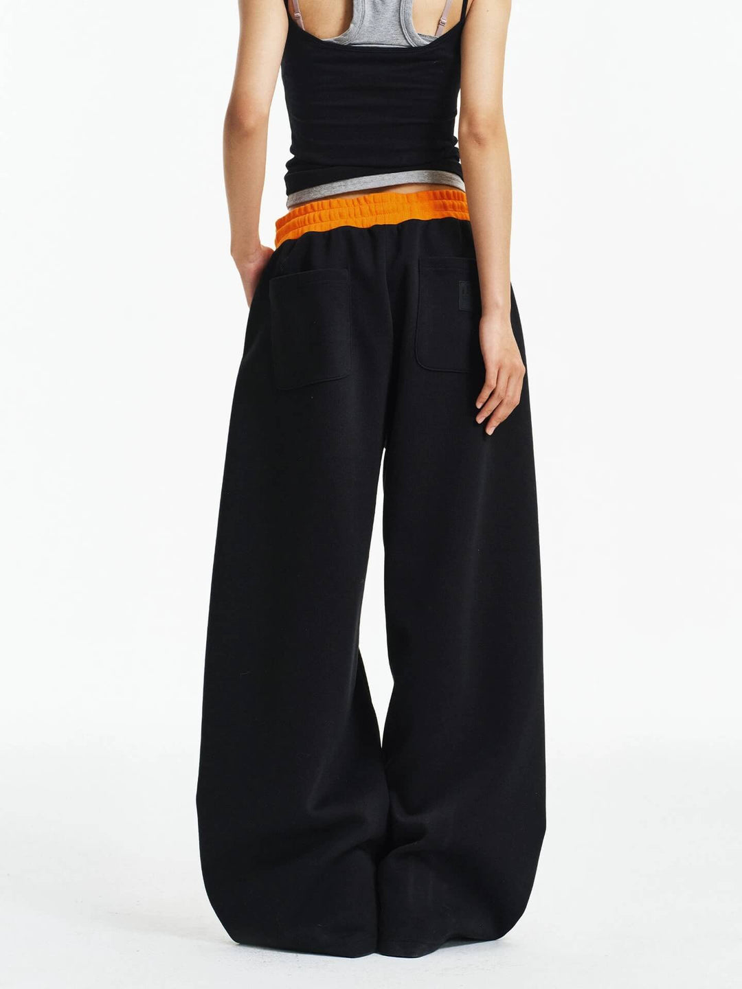 MEDM Color Block Waist Air Layered Baggy Sweatpants | Face 3 Face