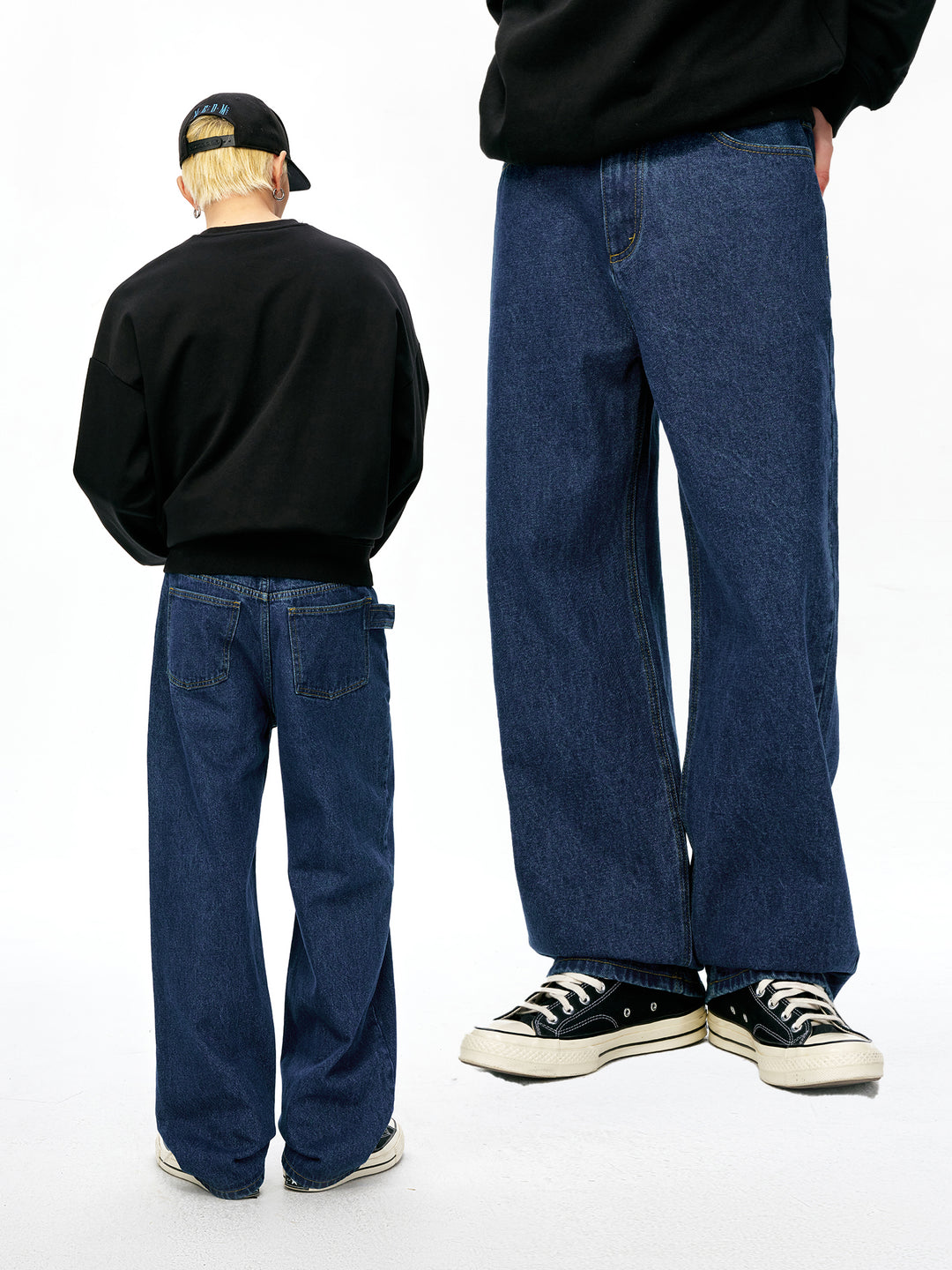 MEDM Horsehair Waist Tag Washed Jeans | Face 3 Face