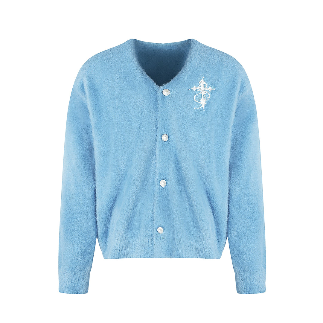 Small Town Kid Imitation Mink Pearl Button Knit Cardigan | Face 3 Face