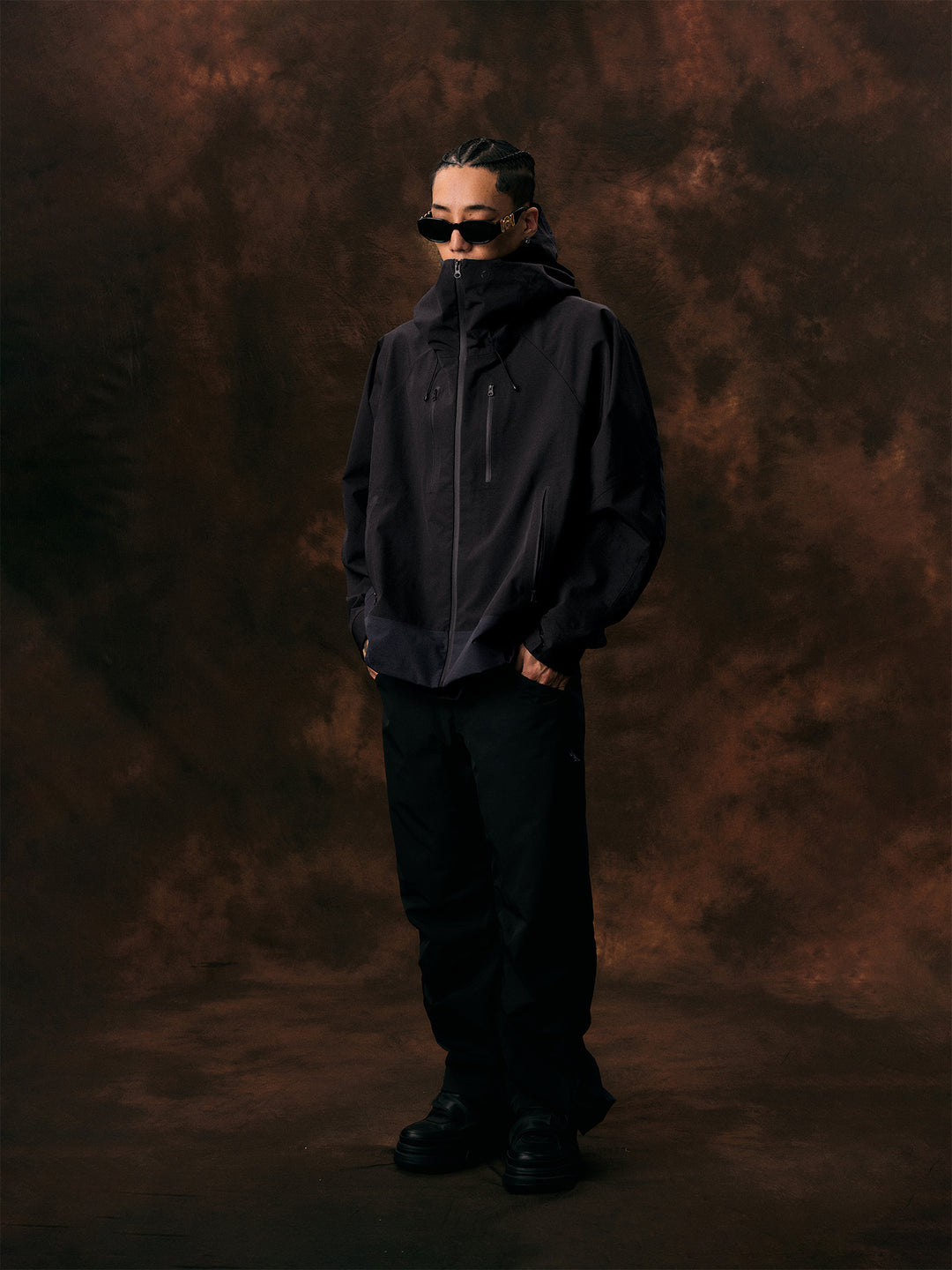 1807 Clock Print Color Blocking Rush Jacket  | Face 3 Face