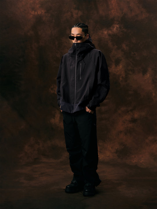 1807 Clock Print Color Blocking Rush Jacket  | Face 3 Face