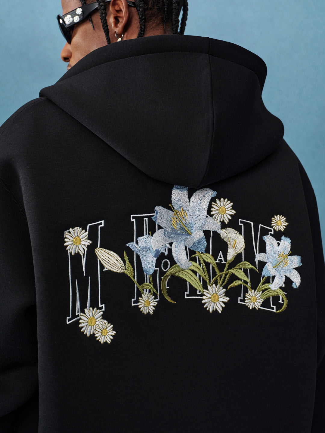 MEDM Floral Embroidery Air Layer Zip-Up Hoodie | Face 3 Face