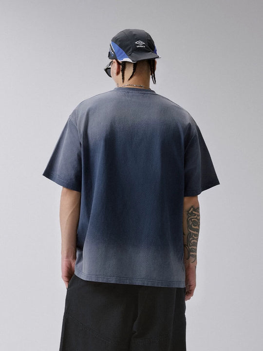 F2CE Vintage Portrait Print Gradient Wash Short Sleeve Tee | Face 3 Face