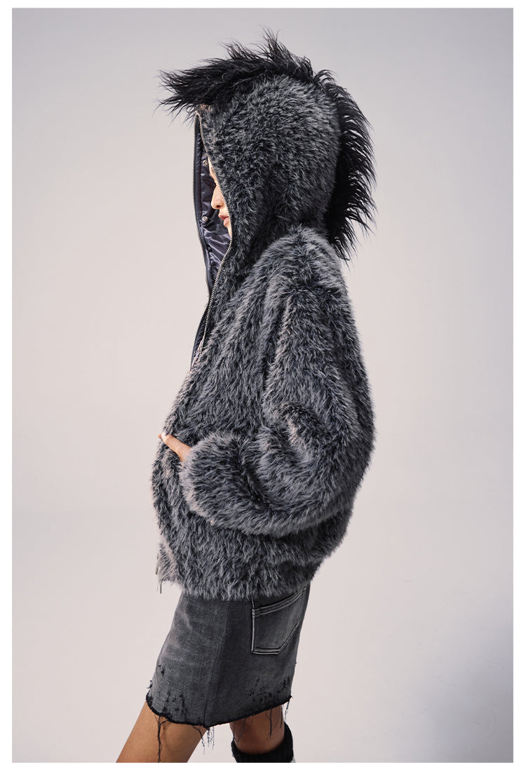 Remedy Faux Fur Mohawk Hooded Jacket | Face 3 Face
