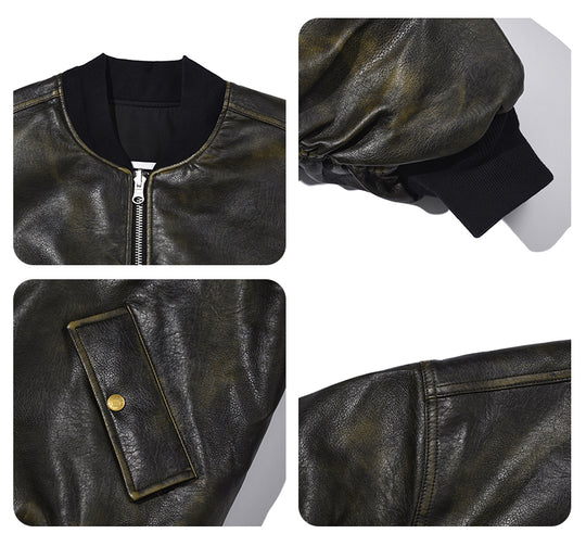 F3F Select Reversible PU Leather MA-1 Bomber Jacket | Face 3 Face