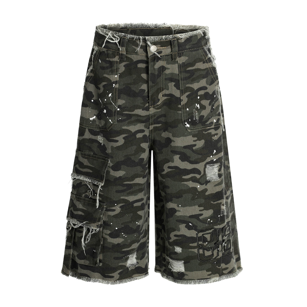 F3F Select Camouflage Splash Ink Utility Baggy Shorts | Face 3 Face