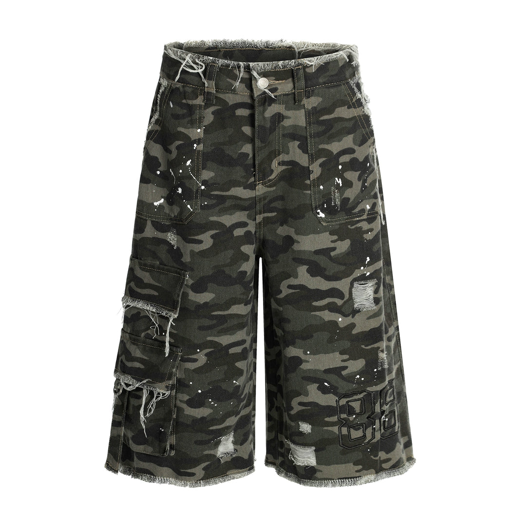 F3F Select Camouflage Splash Ink Utility Baggy Shorts | Face 3 Face