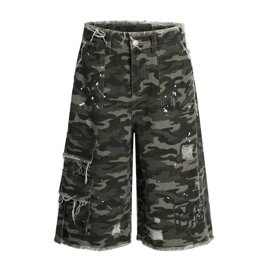 F3F Select Camouflage Splash Ink Utility Baggy Shorts | Face 3 Face