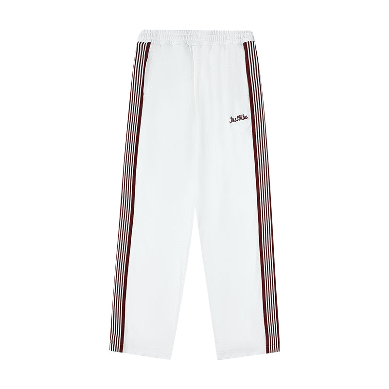 JUST VIBE Double Layer Mesh Side Stripe Track Pants | Face 3 Face