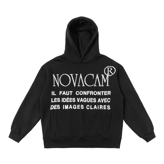 NOVACAM Slogan Puff Print Logo Hoodie | Face 3 Face