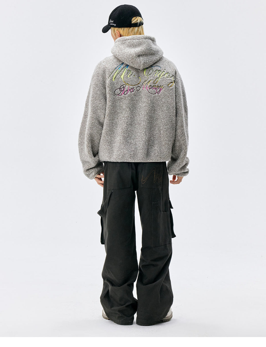 MEDM Gradient Embroidery Sherpa Fleece Hoodie | Face 3 Face