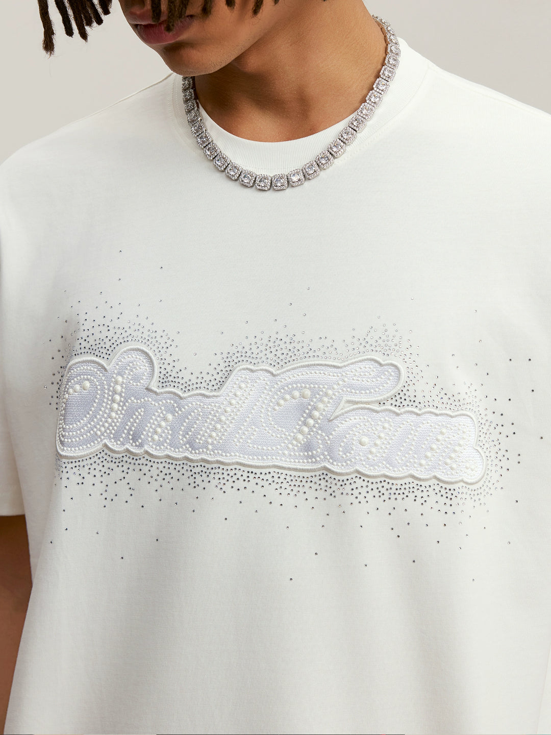 Small Town Kid Pearl and Rhinestone Embroidered Tee | Face 3 Face