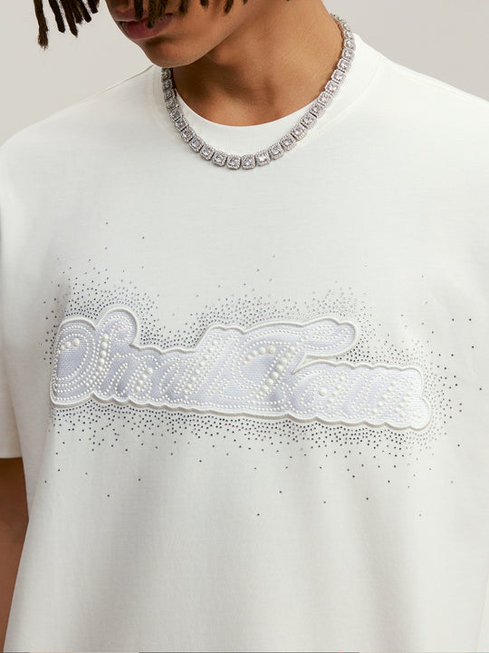 Small Town Kid Pearl and Rhinestone Embroidered Tee | Face 3 Face
