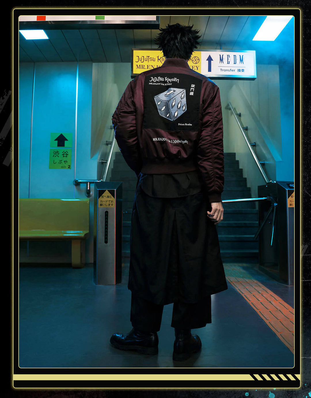 MEDM × Jujutsu Kaisen Prison Realm Print Patch MA-1 Bomber Jacket | Face 3 Face