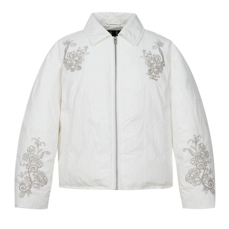 MEDM Floral Embroidered Puffer Jacket | Face 3 Face