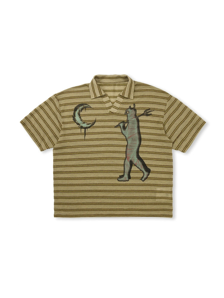 EVILKNIGHT(EK) Striped Graffiti Print Polo | Face 3 Face