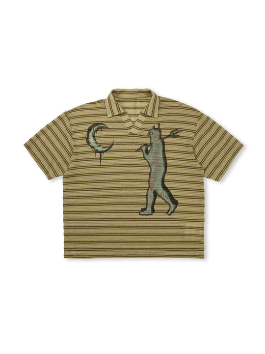 EVILKNIGHT(EK) Striped Graffiti Print Polo | Face 3 Face