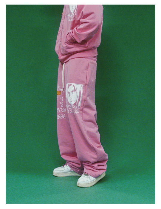 EVETS Anime Graphic Print Baggy Sweatpants | Face 3 Face