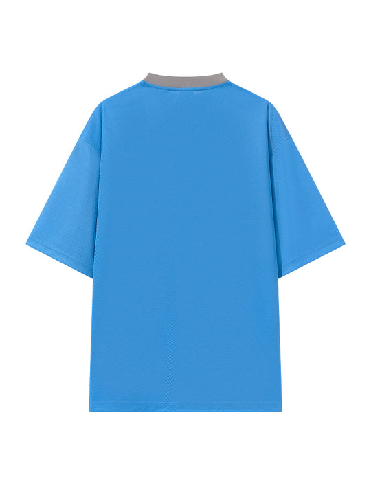 BLIND NO PLAN Colorblocked Double-layer Neckline Jersey Tee | Face 3 Face