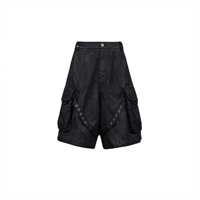 UNDERWATER Wax Bandage Multi Pocket Rivet Work Shorts | Face 3 Face