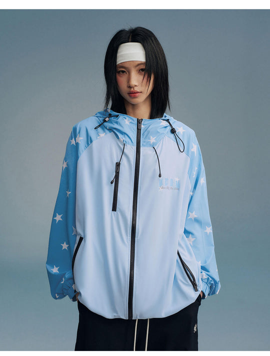 MEDM Star Print Sleeve Lightweight UV Protective Outdoor Jacket | Face 3 Face