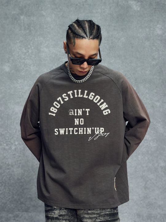 1807 Vintage Print Aged Long Sleeve Tee | Face 3 Face