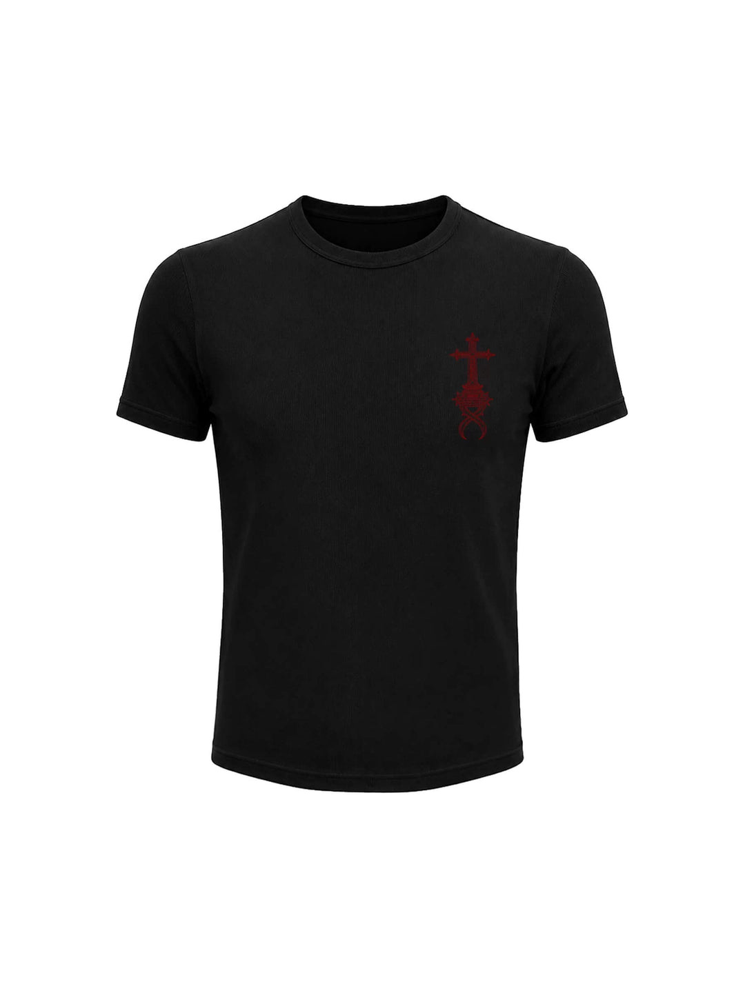 KARMANISTIC Cross Letter Print Slim Fit Short Sleeve Tee | Face 3 Face