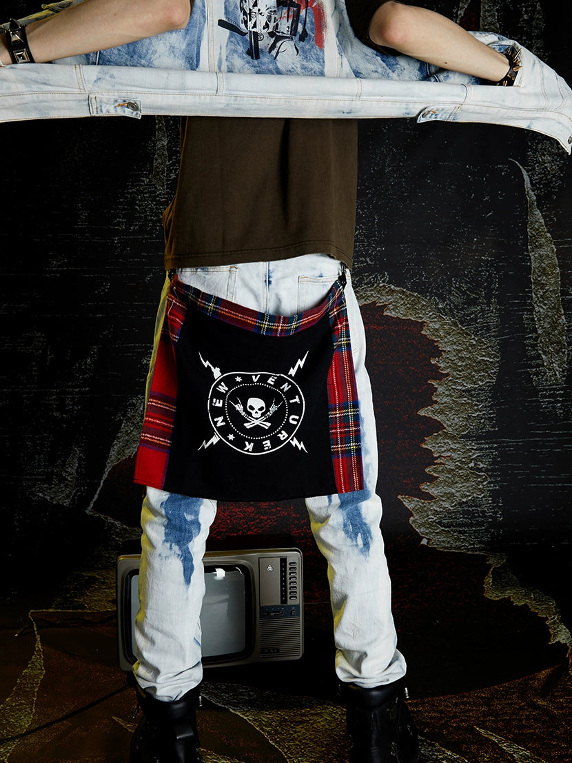 VENTUREK Red Tartan Check Punk Rock Bum Flap | Face 3 Face