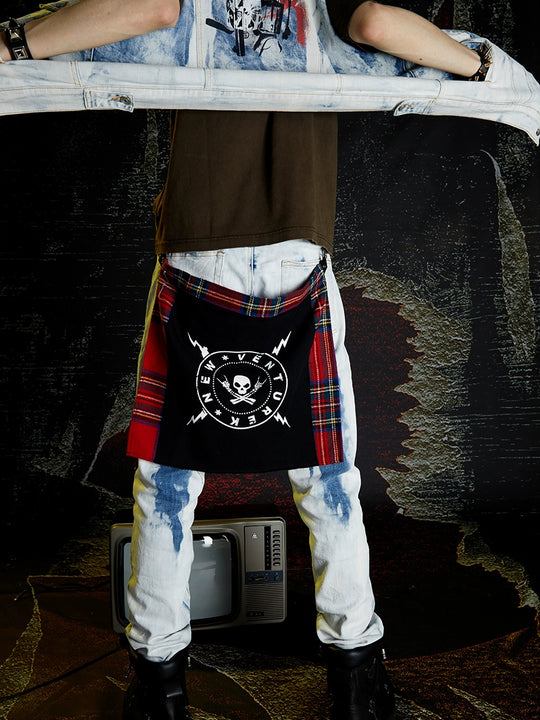 VENTUREK Red Tartan Check Punk Rock Bum Flap | Face 3 Face