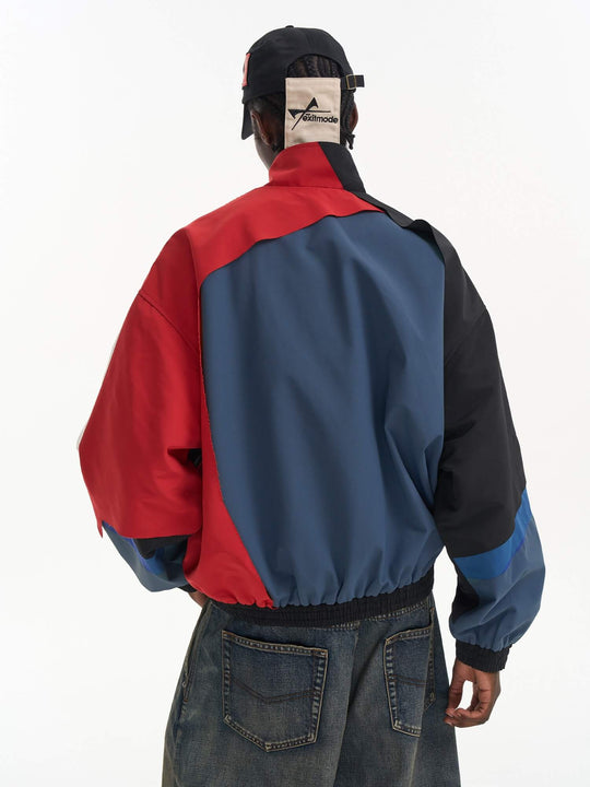 EXITMODE BY BLIND NO PLAN Patchwork Color Block Oversized Track Jacket | Face 3 Face