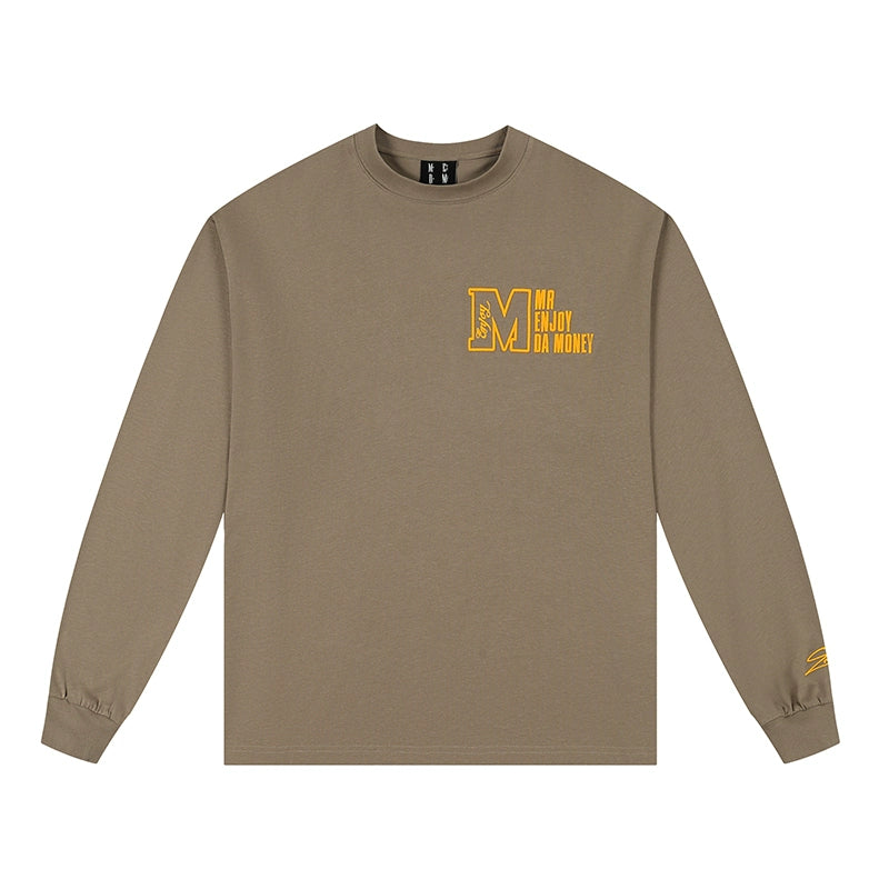 MEDM M Logo Embroidered Long Sleeve Tee | Face 3 Face
