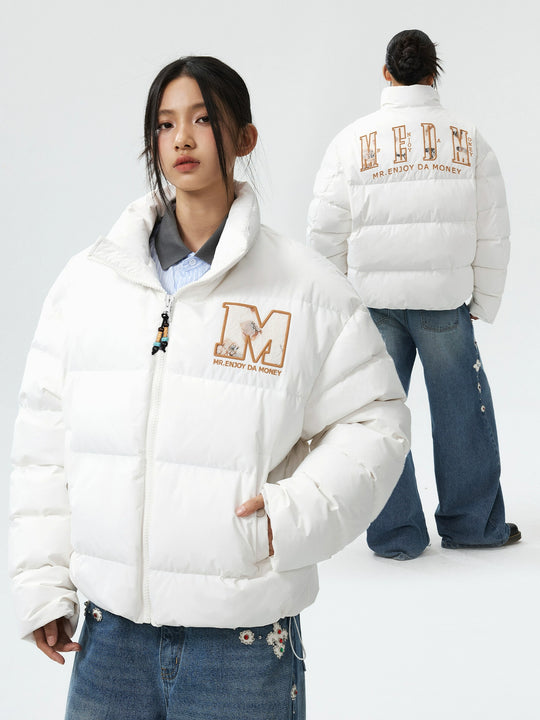 MEDM 3D Embroidered Lace Puffer Jacket | Face 3 Face
