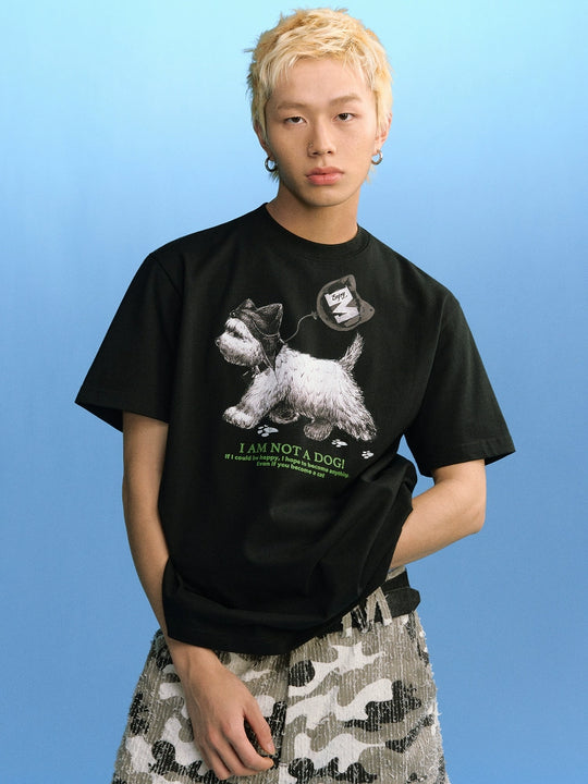 MEDM Cat Ear Hat Puppy Balloon Print Tee | Face 3 Face