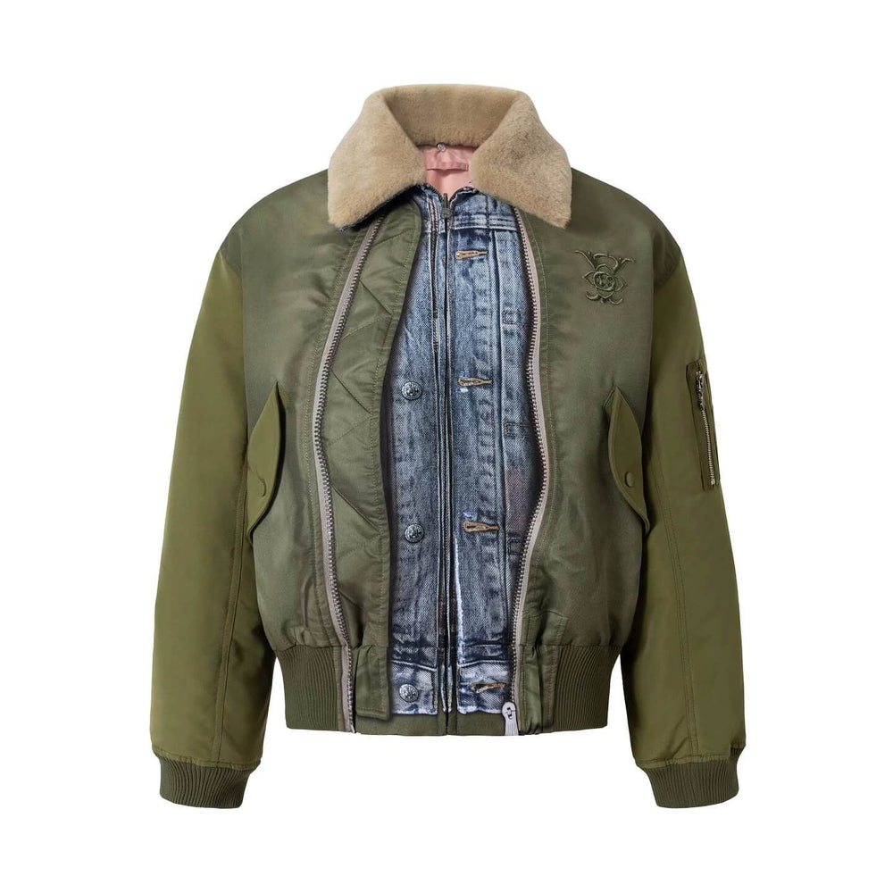 YADcrew Digital Print Reversible MA-1 Down Jacket | Face 3 Face