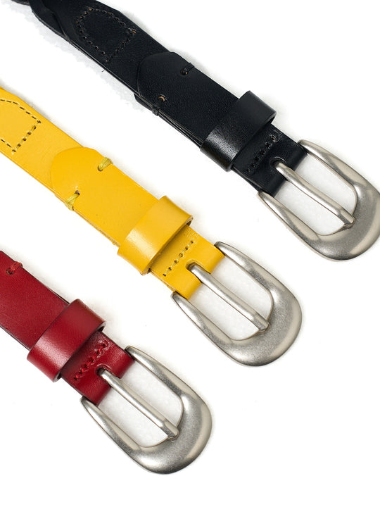 STEEPC Leather Braided Metal Buckle Belt | Face 3 Face