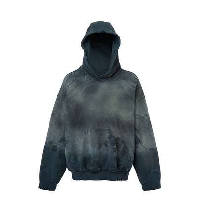 F2CE Handmade Gradient Spray Dye Destruction Hoodie | Face 3 Face