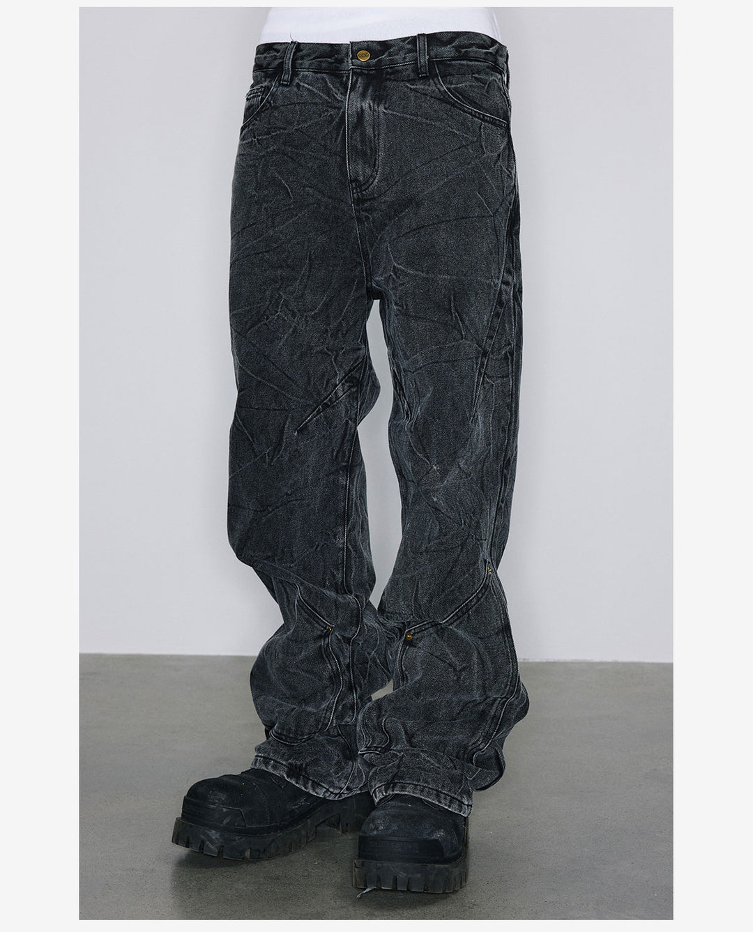 NOVACAM Water Ripple Washed Heavy Distressed Jeans | Face 3 Face