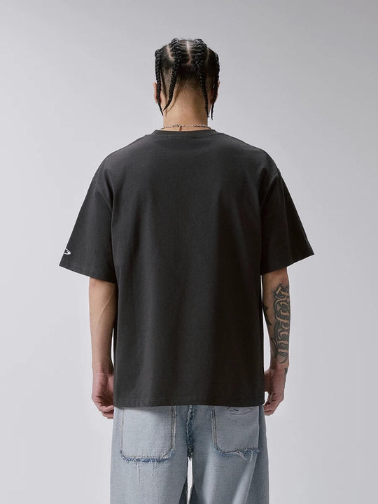 F2CE Praying Figure Silhouette Print Washed Distressed Short Sleeve Tee | Face 3 Face