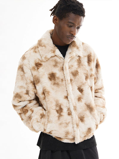 EMPTY REFERENCE Tie Dye Short Faux Fur Jacket | Face 3 Face