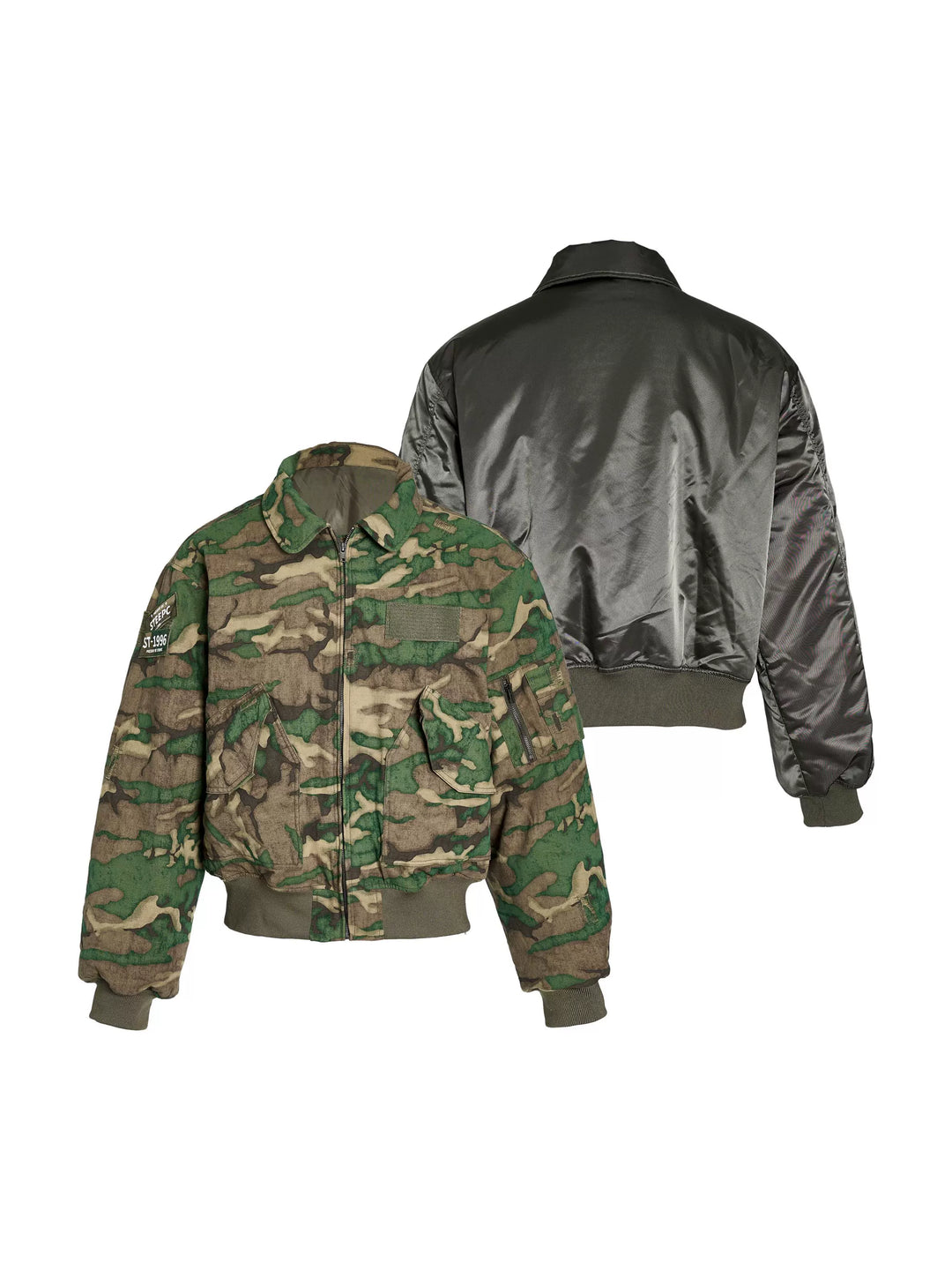 STEEPC Army Green Camouflage MA-2 Jacket | Face 3 Face