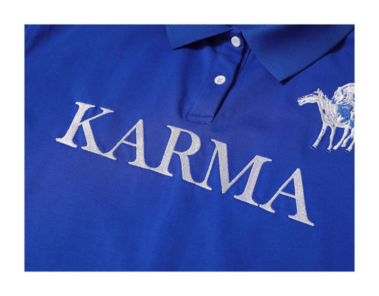 KARMANISTIC Embroidered Printed Long Sleeve Polo Shirt | Face 3 Face