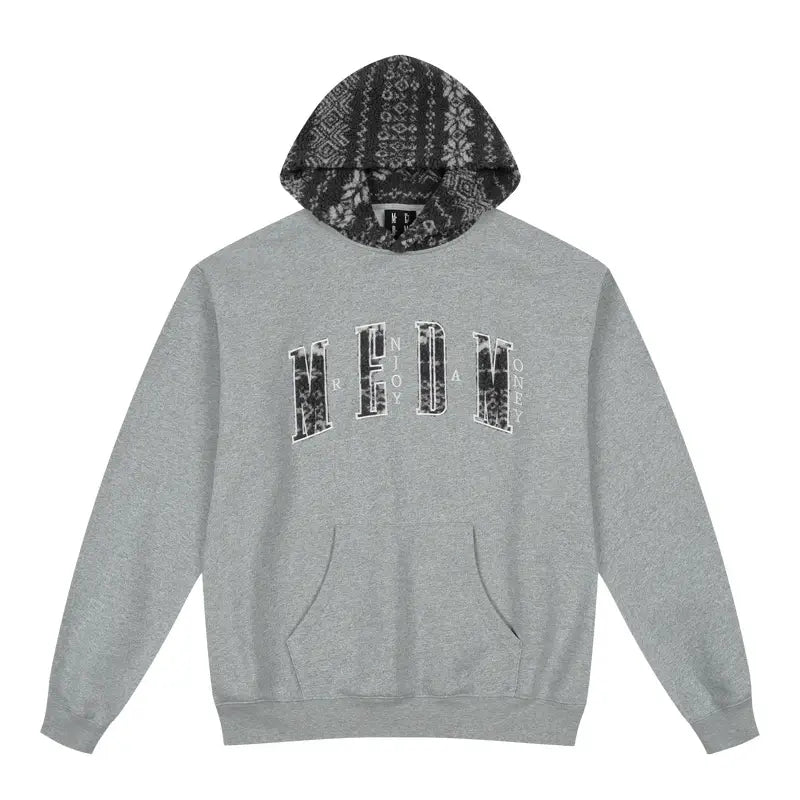 MEDM Patterned Sherpa Hood Patchwork Hoodie | Face 3 Face