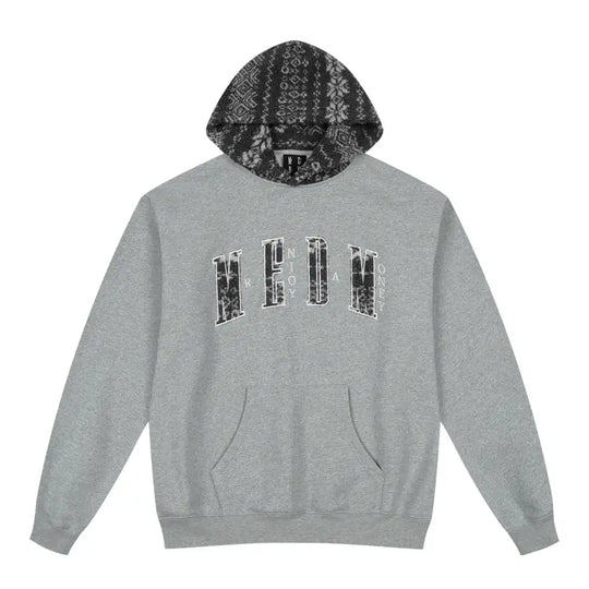 MEDM Patterned Sherpa Hood Patchwork Hoodie | Face 3 Face
