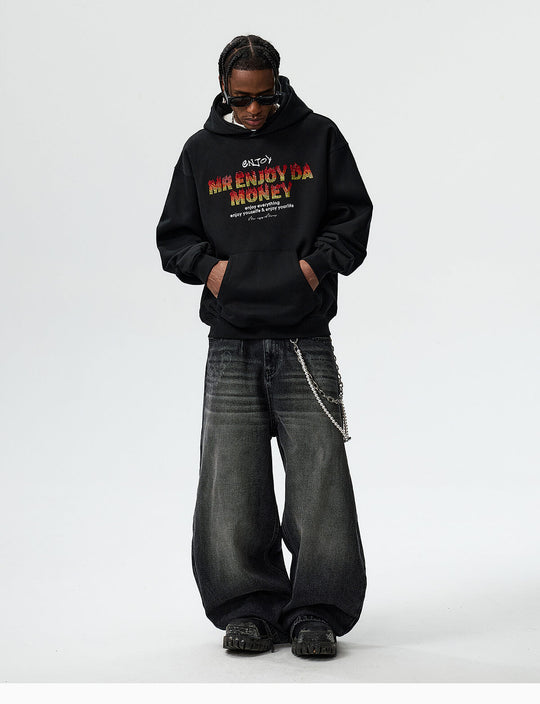 MEDM Flame Rhinestone Embellished Hoodie | Face 3 Face