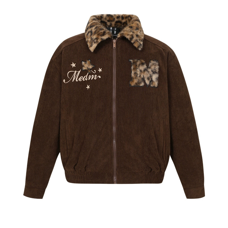 MEDM Leopard Fur Collar Corduroy Jacket | Face 3 Face