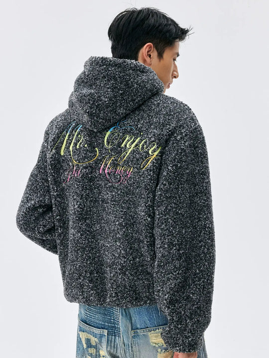 MEDM Gradient Embroidery Sherpa Fleece Hoodie | Face 3 Face