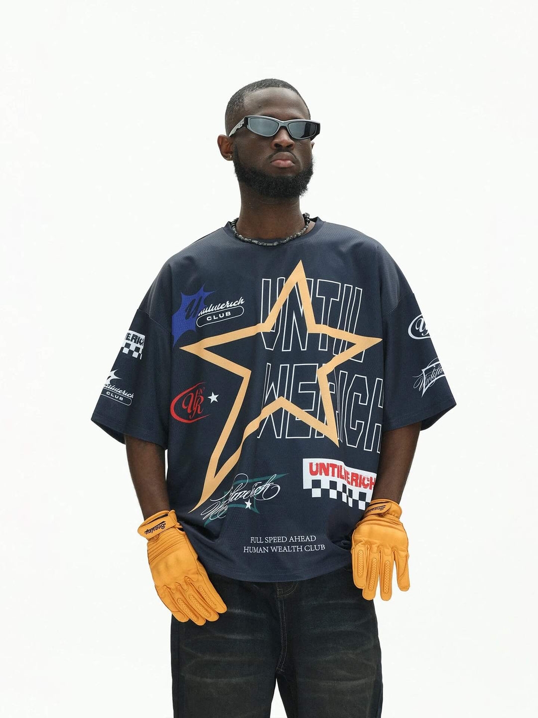 UNTILWERICH Star Print Short Sleeve Mesh Hockey Jersey | Face 3 Face